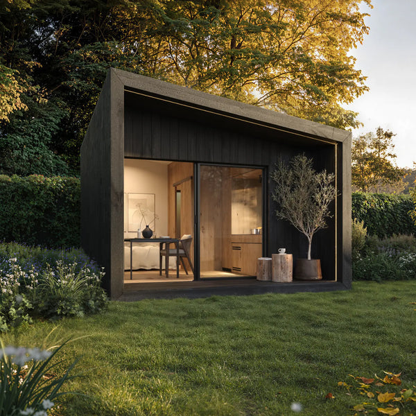 Porche con cubierta inclinada