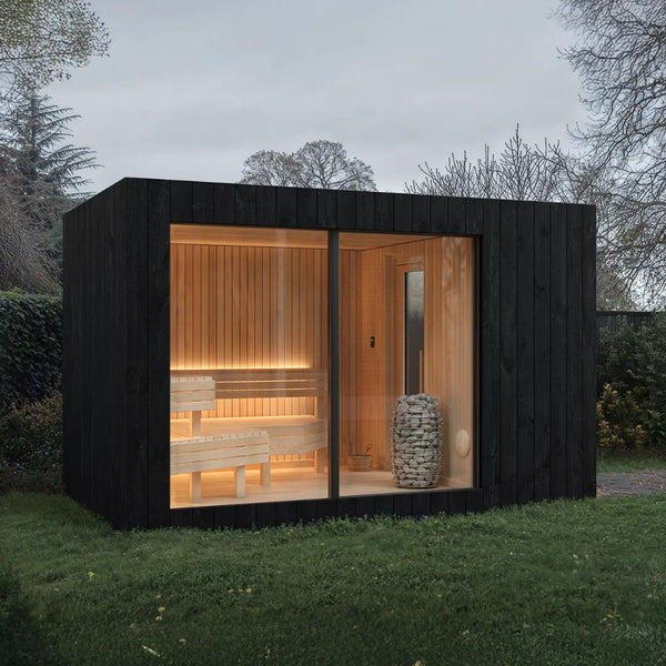 NOOK garden sauna exterior in black timber