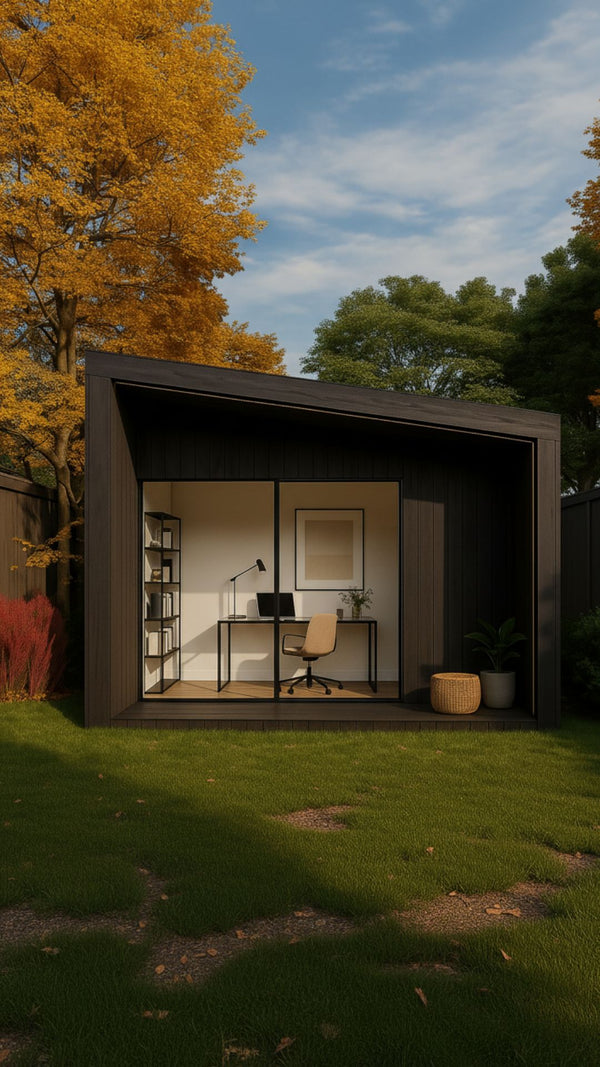 NOOK garden office interior with natural light — prefab home office