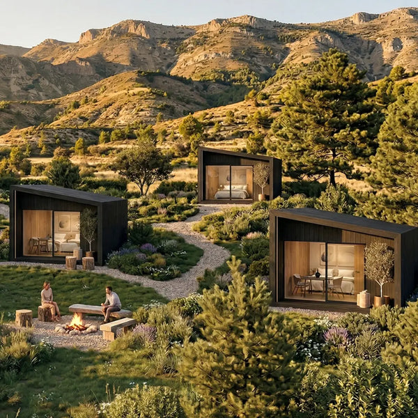 Black-timber NOOK cabin at a boutique retreat