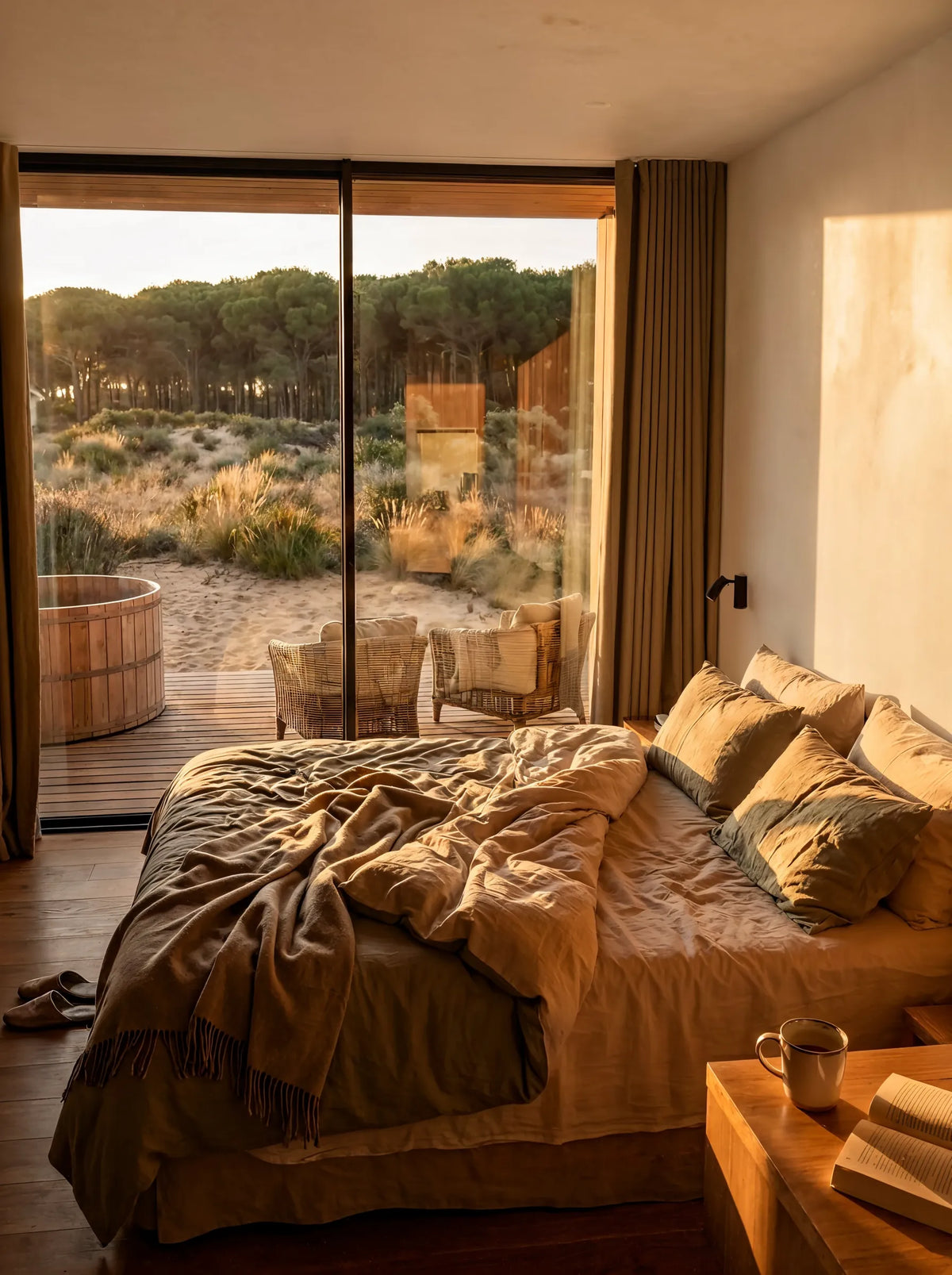Indicative image: a bedroom looking out over the dunes