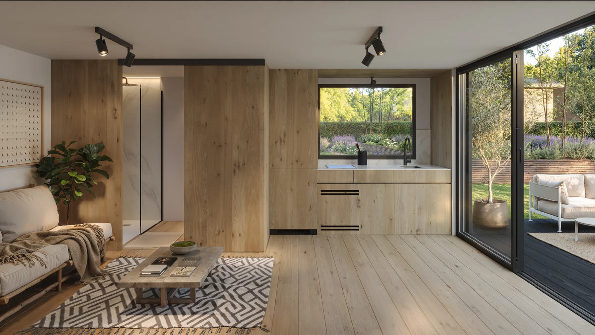Visualisation of NOOK 20 with a bathroom and kitchen